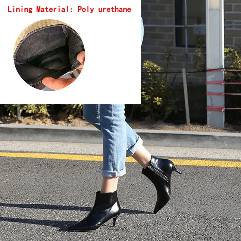 Black(heels 8cm) Новые Стильные Ботинки martin с острым носком на высоком каблуке; сезон осень-зима белые ботинки кожаные ботинки женские ботинки весенняя обувь на танкетке - Цвет: Black(heels 8cm)