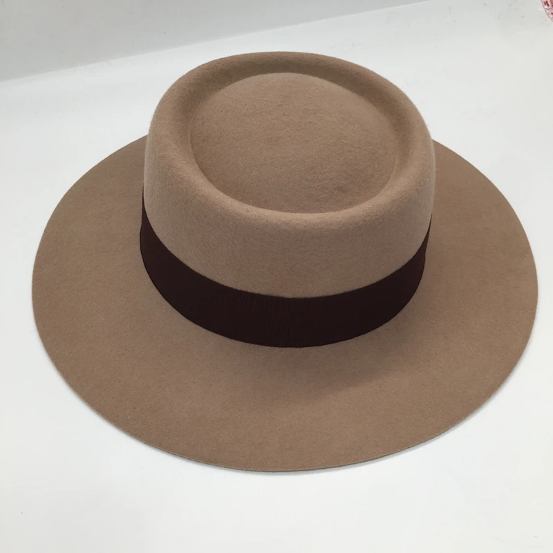 New European and American wool hats bump tops wide hats England wild felt hat tide net red with the hat fedoras Panama