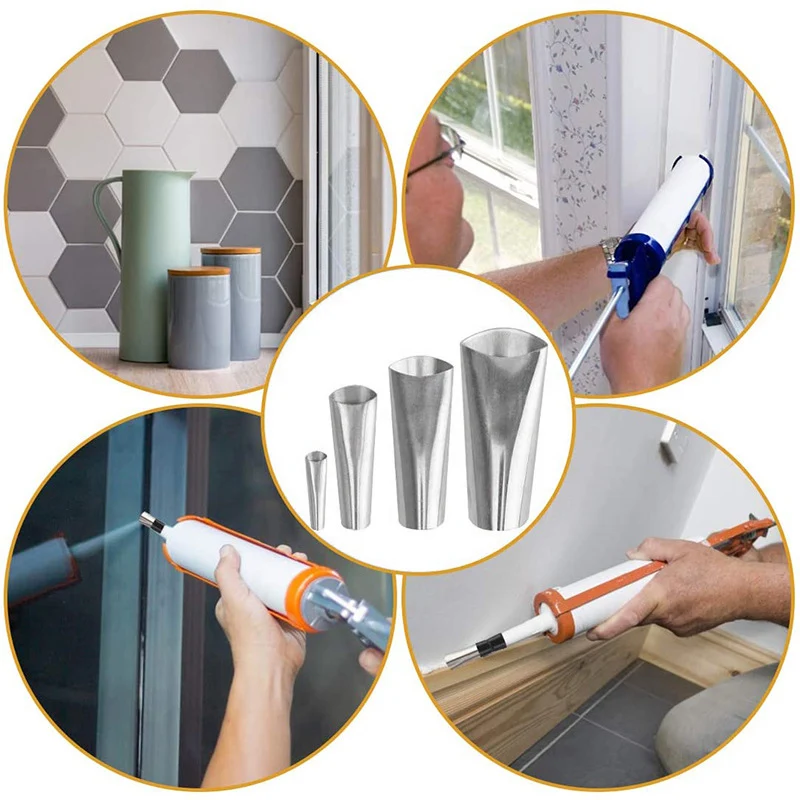 

Perfect Caulking Finisher Kit 14Pcs Caulk Nozzle Applicator Reusable Caulking Finishing Tool REME889