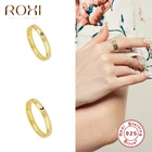 ROXI кольца пара черный Sun Moon золотые кольца для мужчин и женщин, для влюбленных, обручальное кольцо 925 серебряное обручальное кольцо на палец кольца