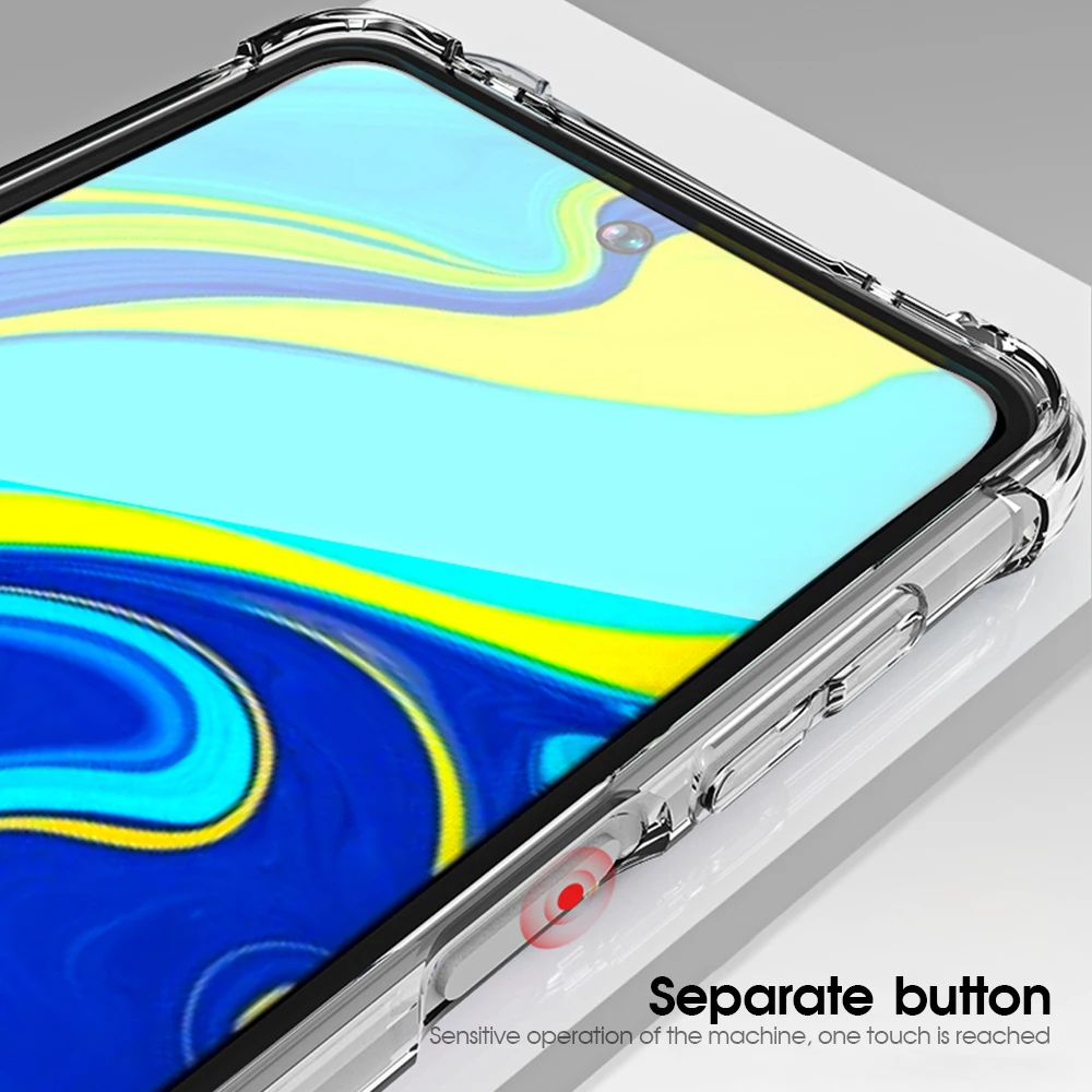 Противоударный силиконовый чехол для Xiaomi Redmi note 8 Pro 9 10 Max Poco F3 X3 M3 прозрачный