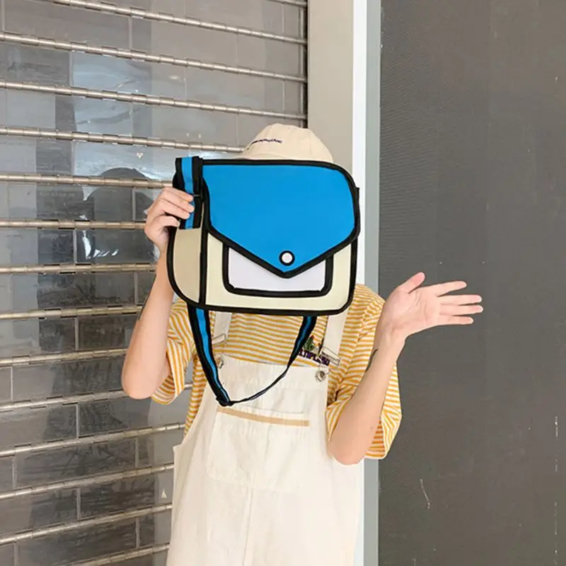 Стильная женская 2D школьная сумка через плечо Дамская Повседневная 3D рисованная