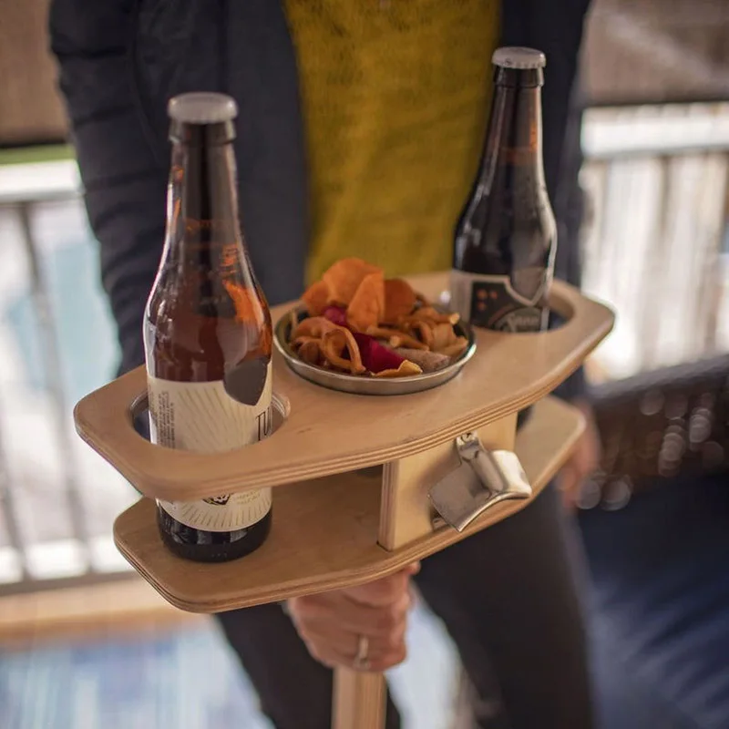 

Outdoor Folding Insert The Ground Wooden Wine Rack Simple Removable Wooden Beers Rack for Travel Portable Tool HE