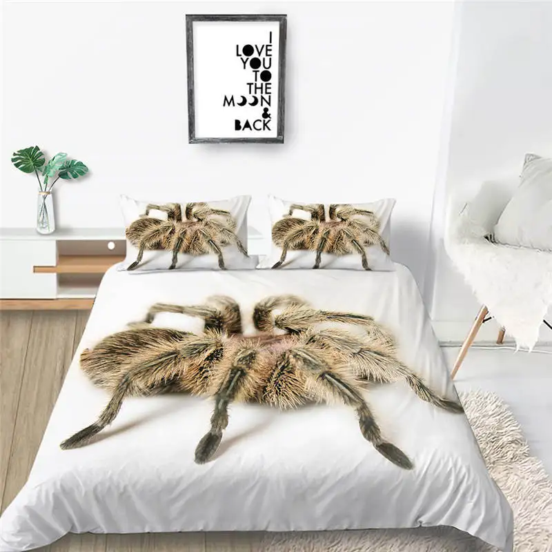 

2021 Bed Sets Hot Sale 3D Real Print Variety Spider Design Quilt Cover Set EU/US/AU Size