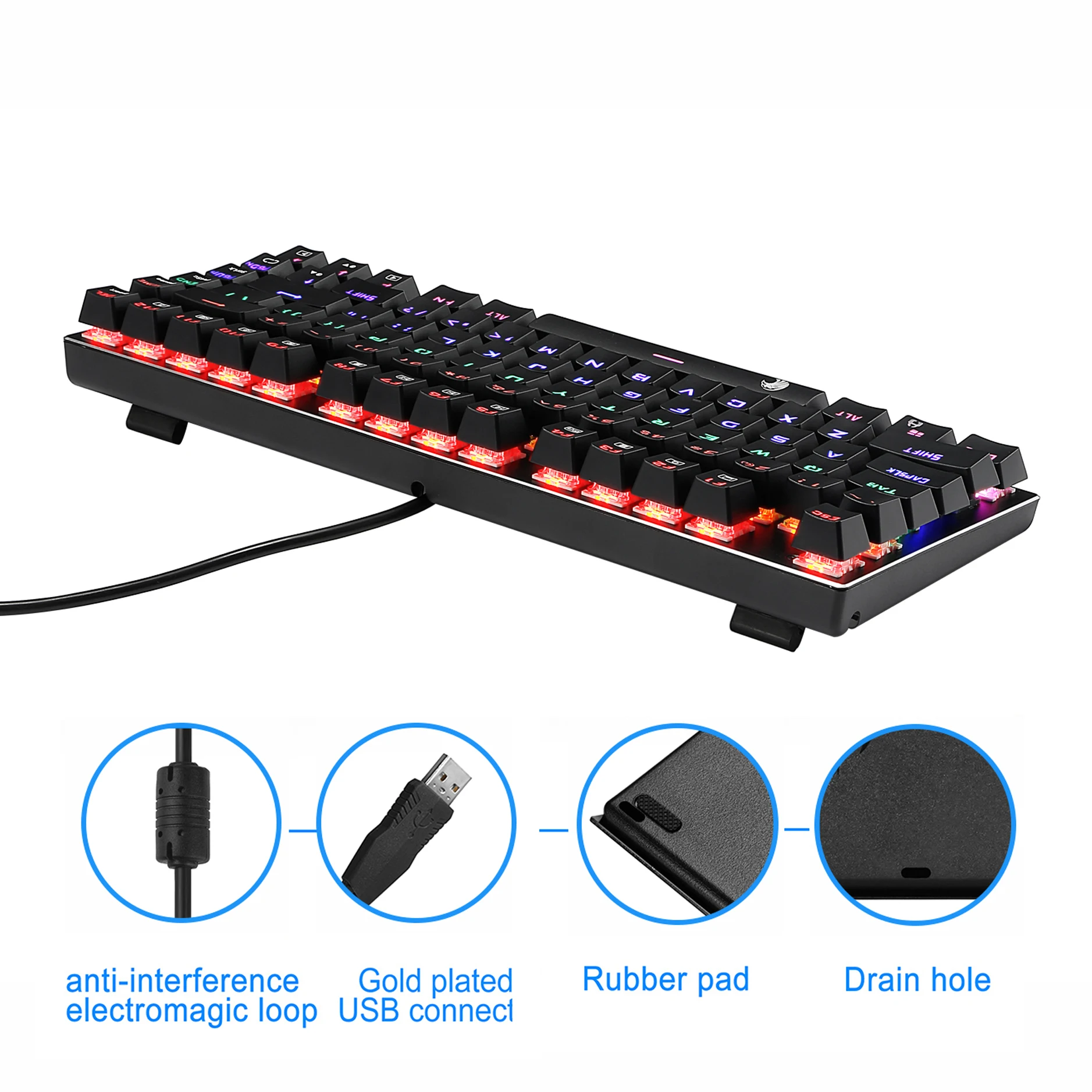 Z88 механическая клавиатура без ключа с RGB подсветкой коричневые переключатели алюминиевые компактные 81 клавиши геймерская клавиатура для игрового набора
