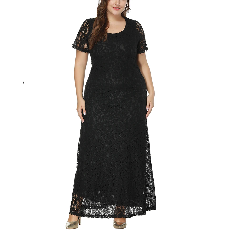 Плюс Размеры вечернее кружевное платье для женщин Сезон весна лето Модные