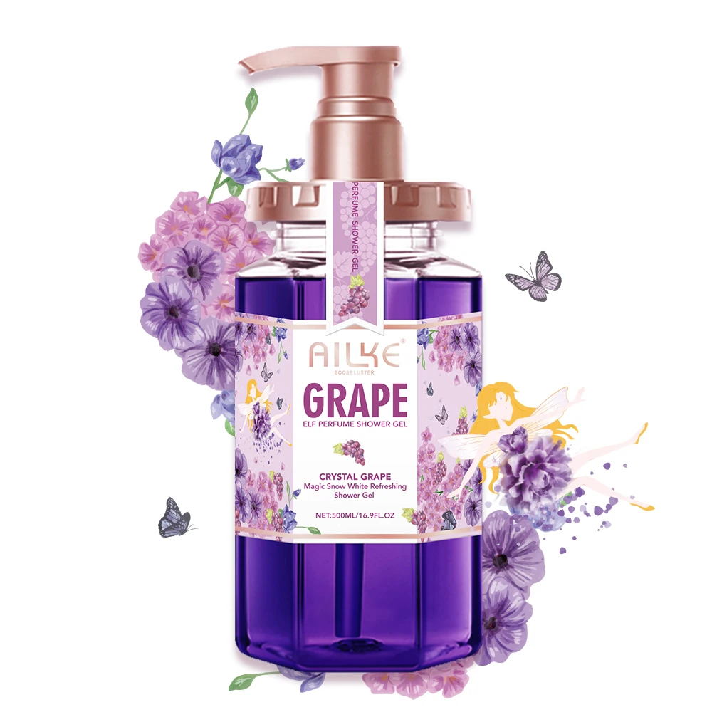 

AILKE gommage gel douche Shower gel women Whitening Moisturizing brightening Exfoliat body wash care Organic Grape bath foam