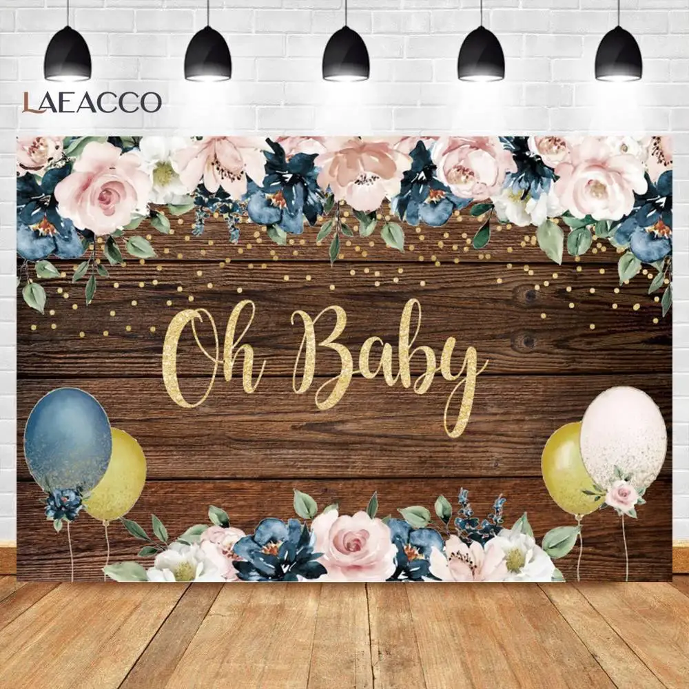 

Фон для фотосъемки с изображением вечеринки в честь рождения ребенка золотые точки цветок воздушный шар деревянная доска текстура портрет ...