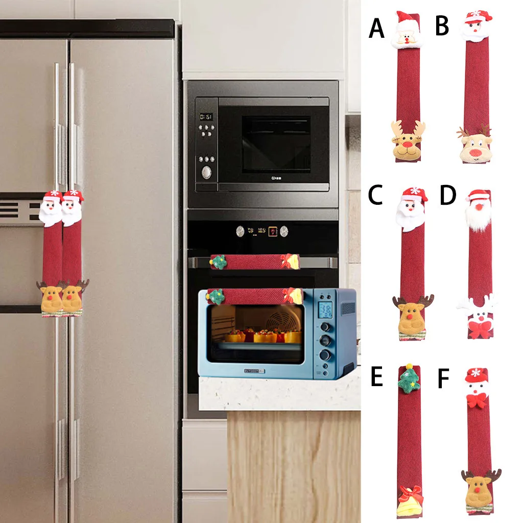 Рождественские накладки на дверные ручки холодильника Декор Рождественская