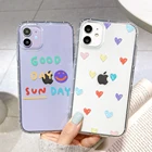 Чехол Love Heart для Iphone 12 Pro 11 Pro Max Iphone12 Funda для Iphone 7 8 Plus XR XS MAX X 6 6S SE 2020 прозрачный чехол со смайликом