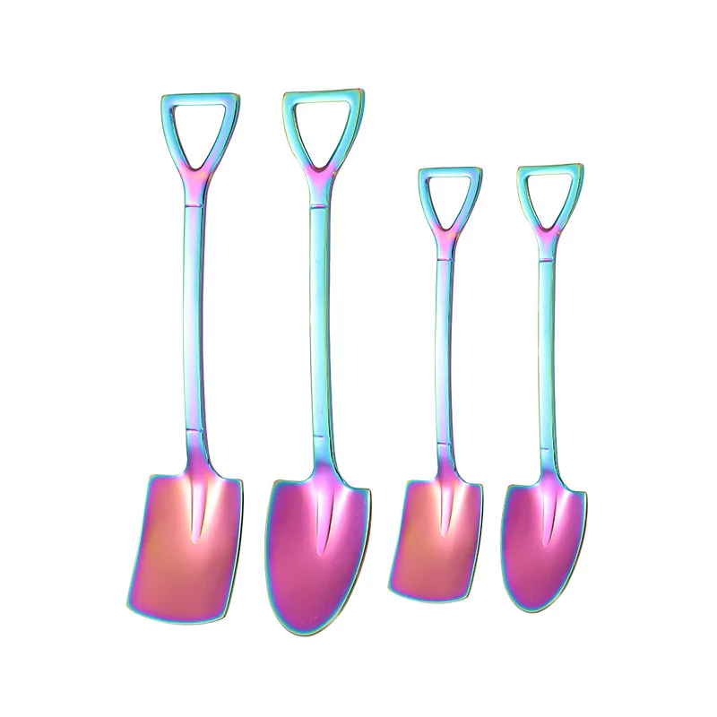 

10PC Stainless steel Shovel coffee spoon Set Creative tea-spoon Shovel dessert spoon Christmas Gift Tableware Ice Cream Tool
