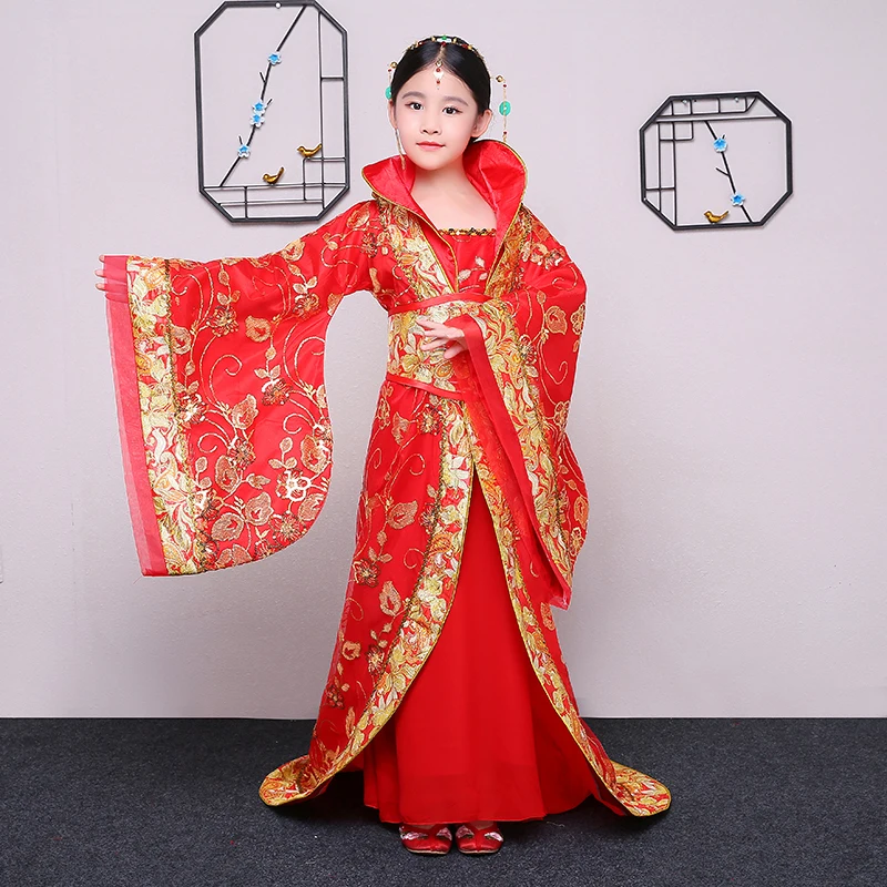 Детские сценические костюмы Hanfu женские династии Тан Императорский дворец с