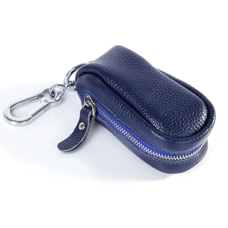 Dark Blue Европейский и американский первый слой кожаный ключ сумка для мужчин и женщин бытовой Кожаный Автомобильный замок сумка поясная висячая - Цвет: Dark Blue
