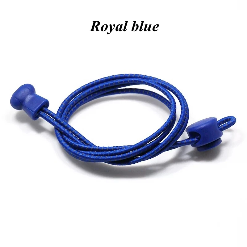 Royal blue Elastic Shoelaces Reflective Round Shoe laces No Tie Kids Adult Safety Stretching Lock Shoe lace Sneakers Quick Lazy laces - Цвет: Royal blue