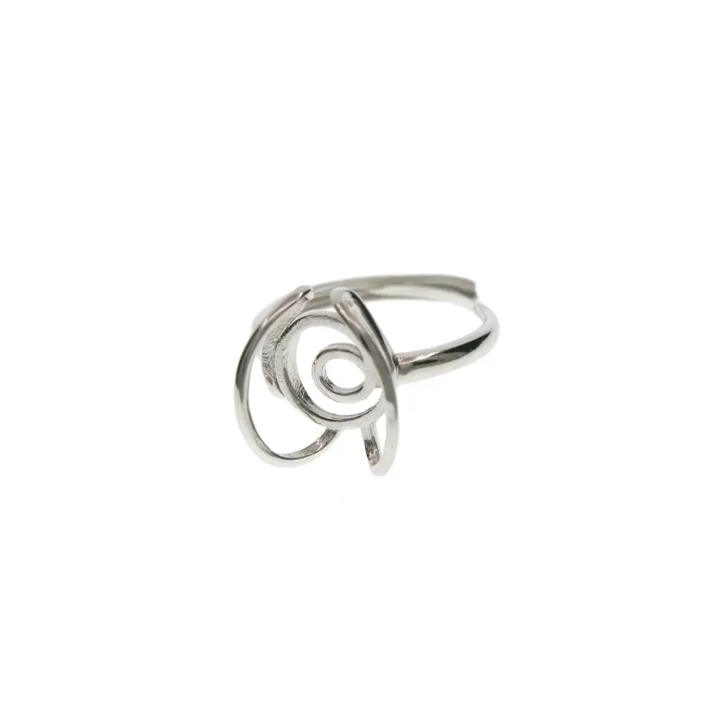 12MM Irregular Shape Bezel Solid 925 Sterling Silver DIY Cabochon Adjustable Ring Settings 1294124 | Украшения и аксессуары