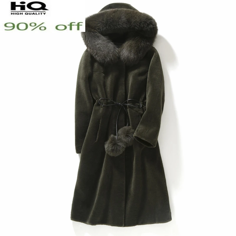 

Real Fur Coat Female 100% Wool Jacket Women Winter Clothes 2022 Korean Natural Fox Fur Sheep Shearing Coats Hiver 00018