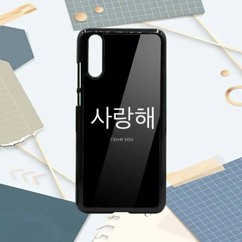 

Cute Korean Style Font letter Phone Case PC For Samsung galaxy S note 8 9 20 10 e lite2019 plus pro ultra