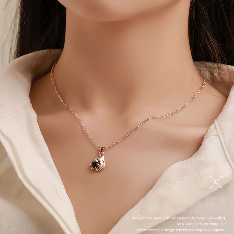 Female Obsidian Water Drop Rings Necklace Earrings Set Vintage Simple Stone Metal Pendant Necklaces Jewelry Accessories | Украшения и