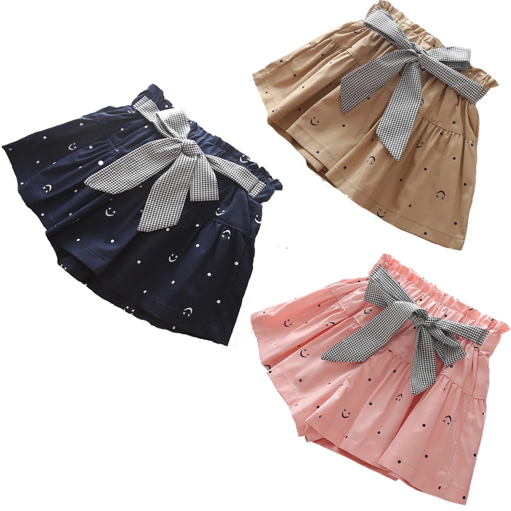 Summer Children Kids Girls Shorts Skirts Skorts Bowknot Waistband Cotton for Fashion Clothing | Детская одежда и обувь