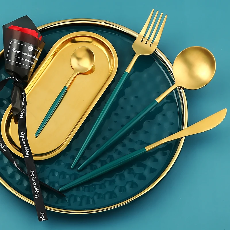 Набор матовой столовой посуды из нержавеющей стали 304 24 шт.|Столовые сервизы| |