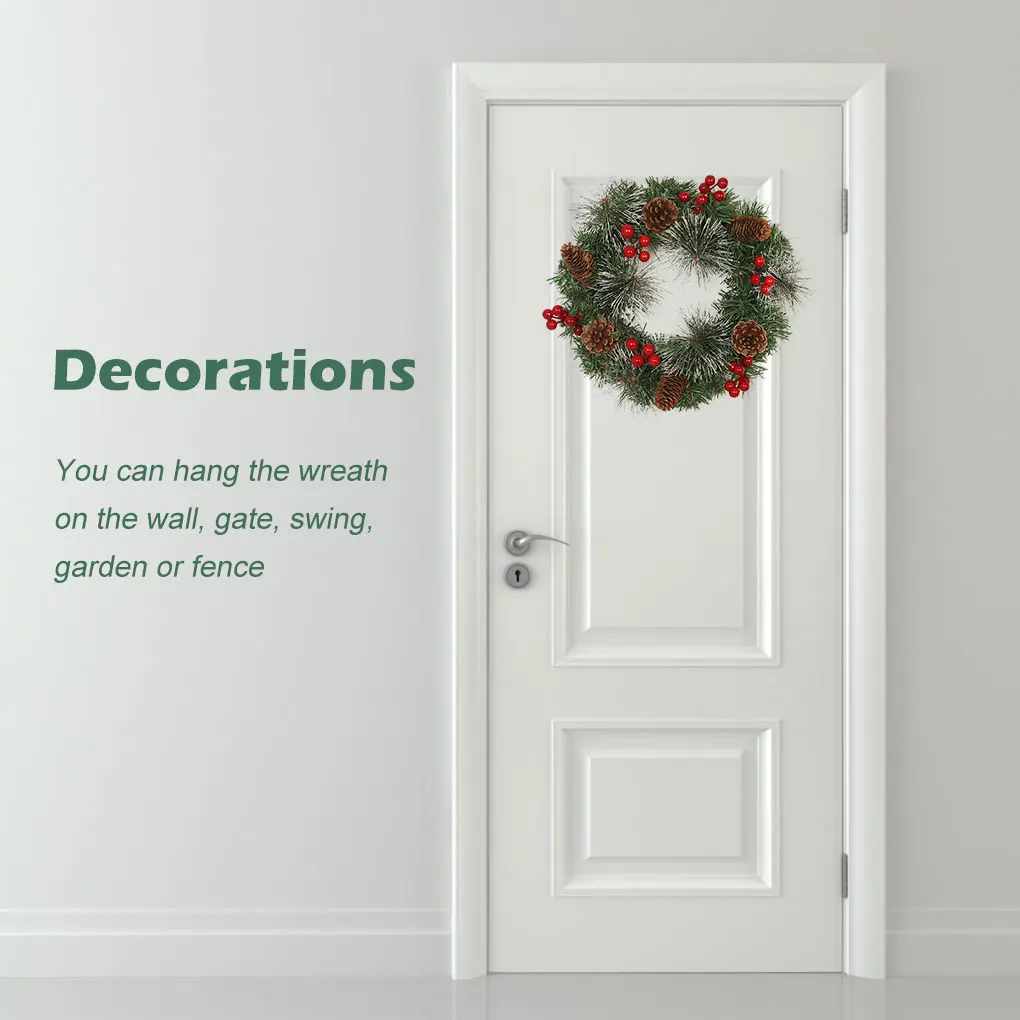 

Artificial Christmas Wreath Simulative Christmas Wreath Decorative Garland With Pine Cones Xmas Home Party Christmas Decoration