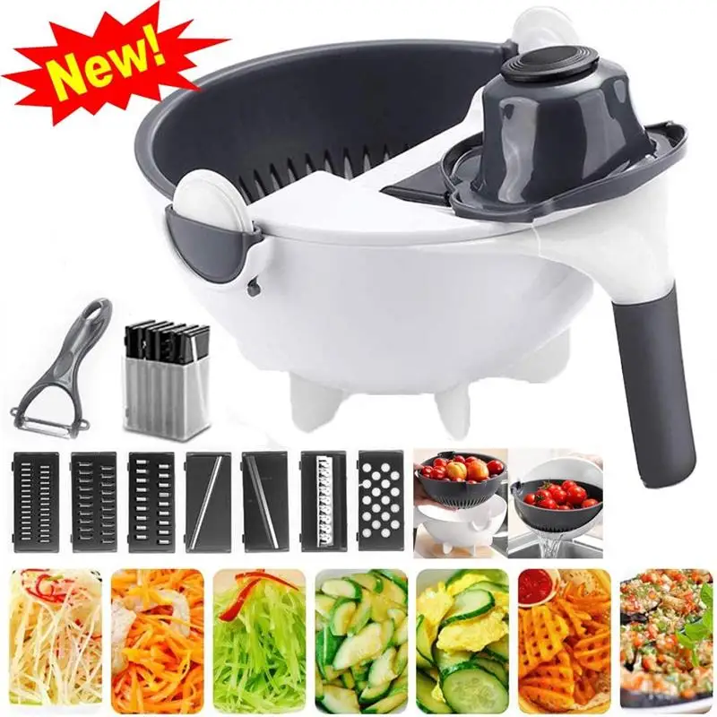 Многофункциональный Нож для овощей Овощной измельчитель с 2L сливной корзиной