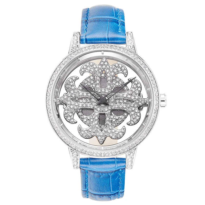 Часы женские Кварцевые водонепроницаемые с большим циферблатом и кожаным