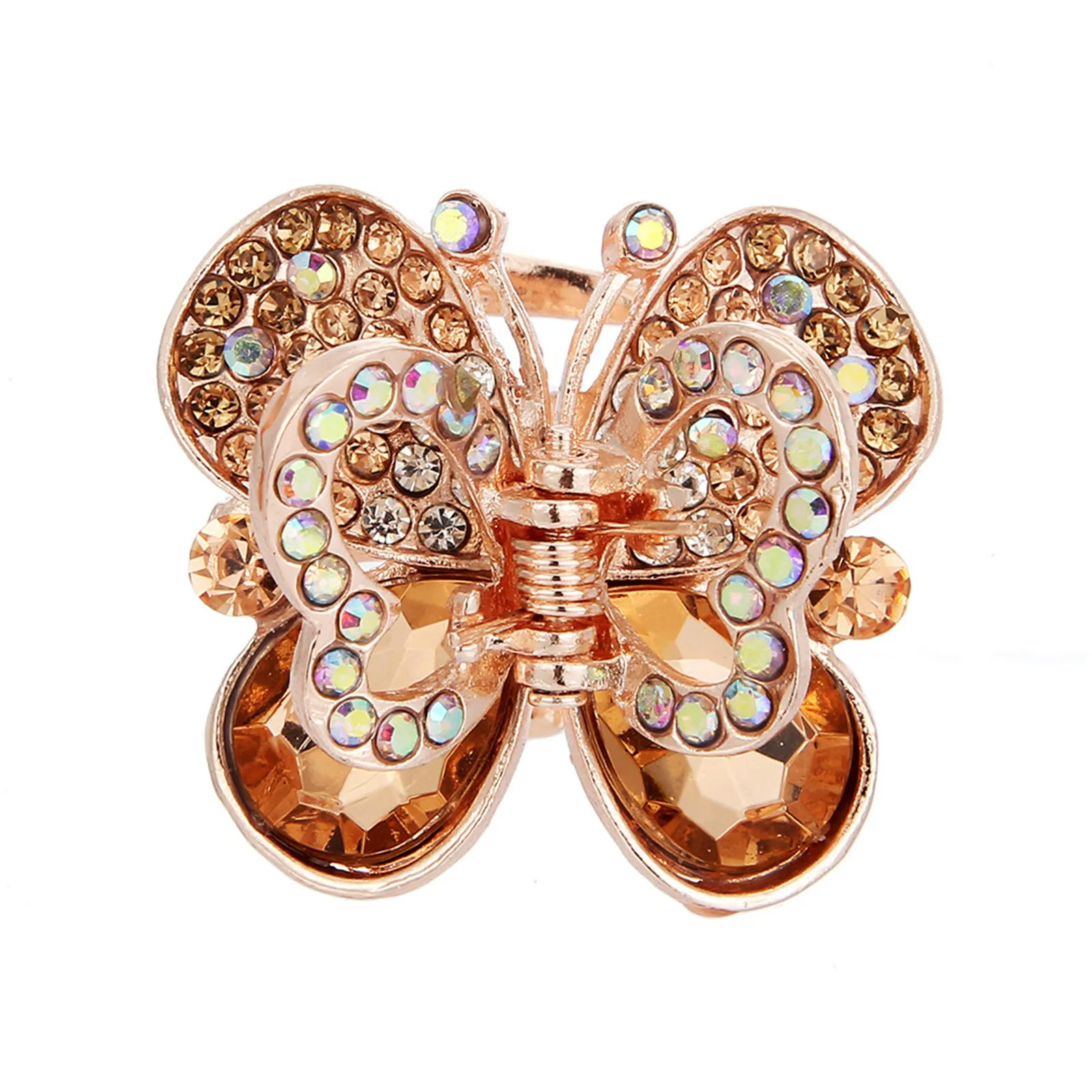 Заколка для волос с редкими кристаллами Бабочка бант металлическая стразы