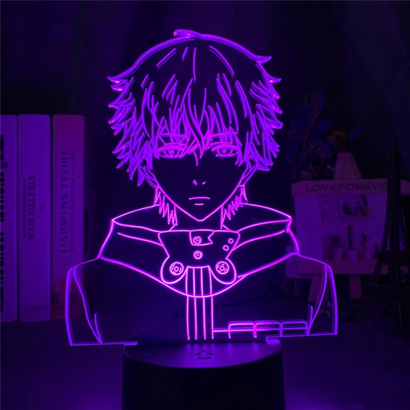 

Ken Kaneki Face 3d Led Night Light Tokyo Ghoul Nightlight for Reading Room Decor Light Anime Gift for Birthday Table Lamp
