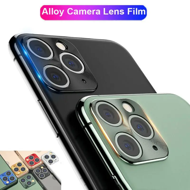 Full Cover Metal Frame Camera Lens Screen Protector Film for iPhone 11 Pro Max Aluminum Protective | Мобильные телефоны и