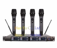 4 channel wireless microphones system uhf karaoke system cordless four handheld mic bodypack home party