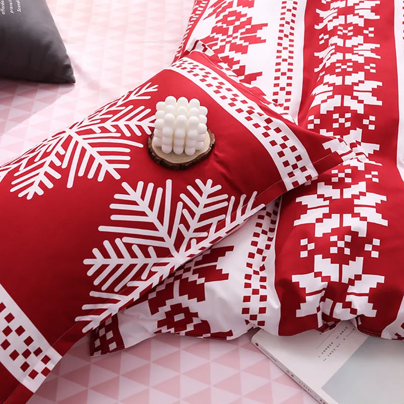 Классический красный Печатный веселый рождественский Комплект постельного
