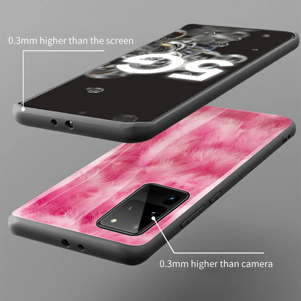 

Tempered Glass Case For Samsung S20 FE A50 S21 Ultra Cover For Galaxy S10 Lite S10e S9 S8 S7 Plus Coque Peacock Feather