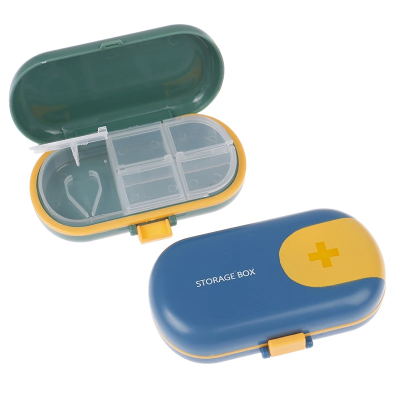 Portable Pill Box Distributed Small Mini Large Capacity Storage Travel Sealed Moisture-proof Medicine Dividable Tablet | Красота и