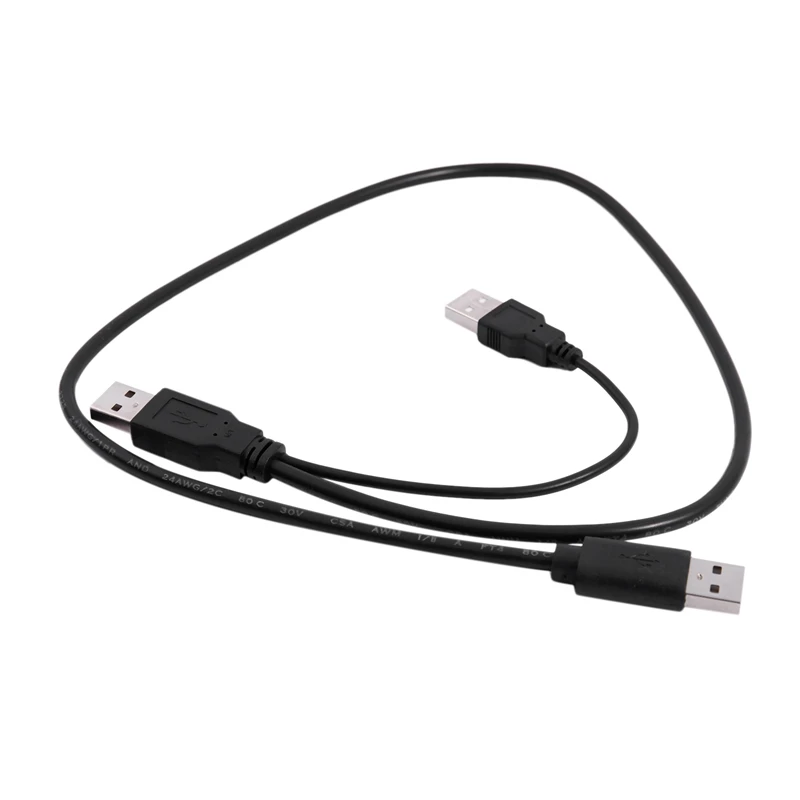 USB 2.0 Type A Male to Dual Y Splitter Cable Cord Black | Электроника