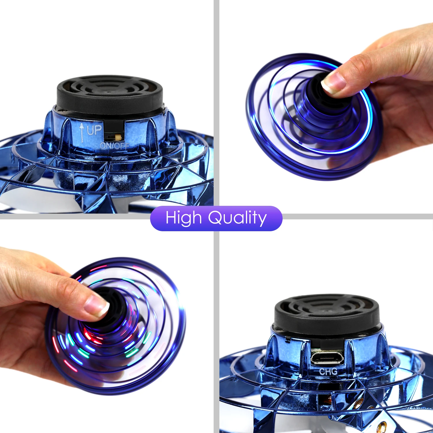 Летающий Гироскопический Дрон светодиодный Спиннер НЛО игрушка для детей мини