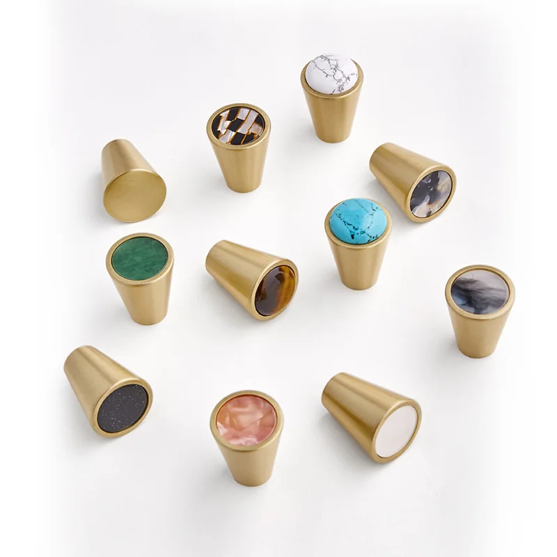 Однотонные латунные дверные ручки и для кухонного шкафа медные мебельные