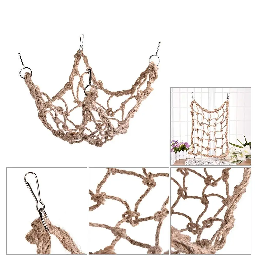 Сетка для подъема птиц гамак из пеньковой веревки качели игрушка попугаев