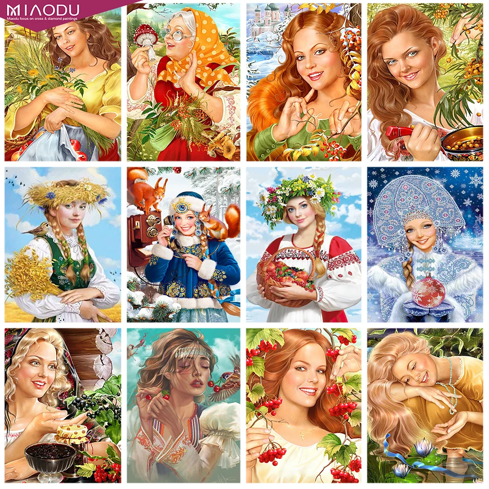 5D алмазная живопись на ферме портрет девушки Снежная девушка вышивка наборы для