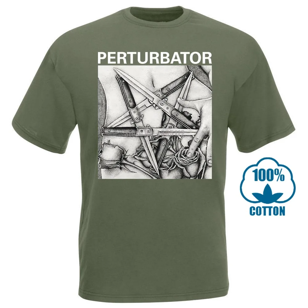 Пертурбатор Pentaknife M Xl Официальная футболка темная волна Synthwave Tour футболка - Цвет: Армейский зеленый