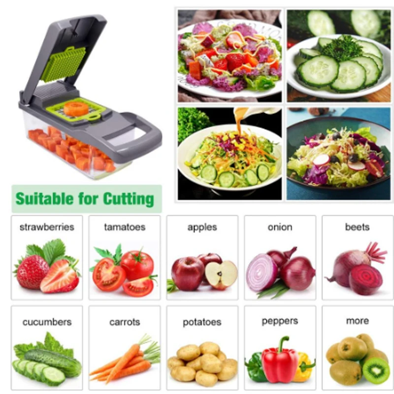 

Vegetable Cutter Mandoline Slicer Fruits Tool Shredder Peeler Garlic Chopper Potato Carrot Grater Salad Maker Kitchen Gadgets