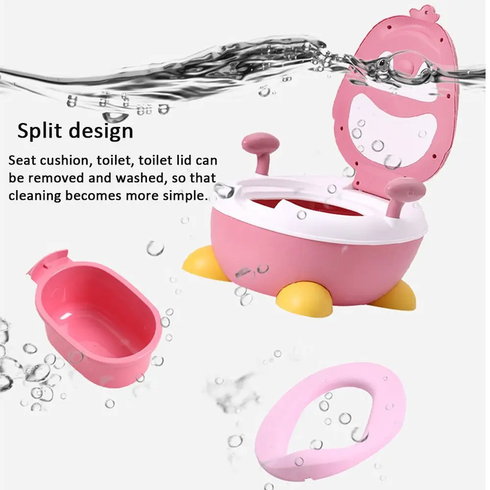 

Children Potty Penguin Shape Spatterproof Urine Portable Toilet Freely Adjustable Height for Kid Care RU Fast Delivery