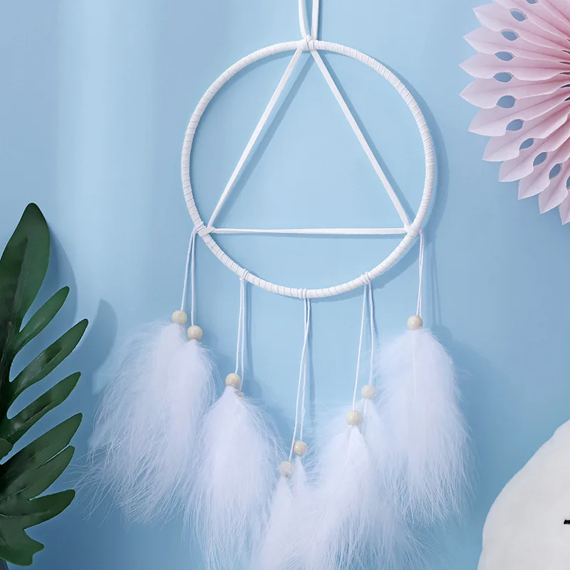 Лидер продаж Ловец снов с белыми перьями искусство подвеска ветряные