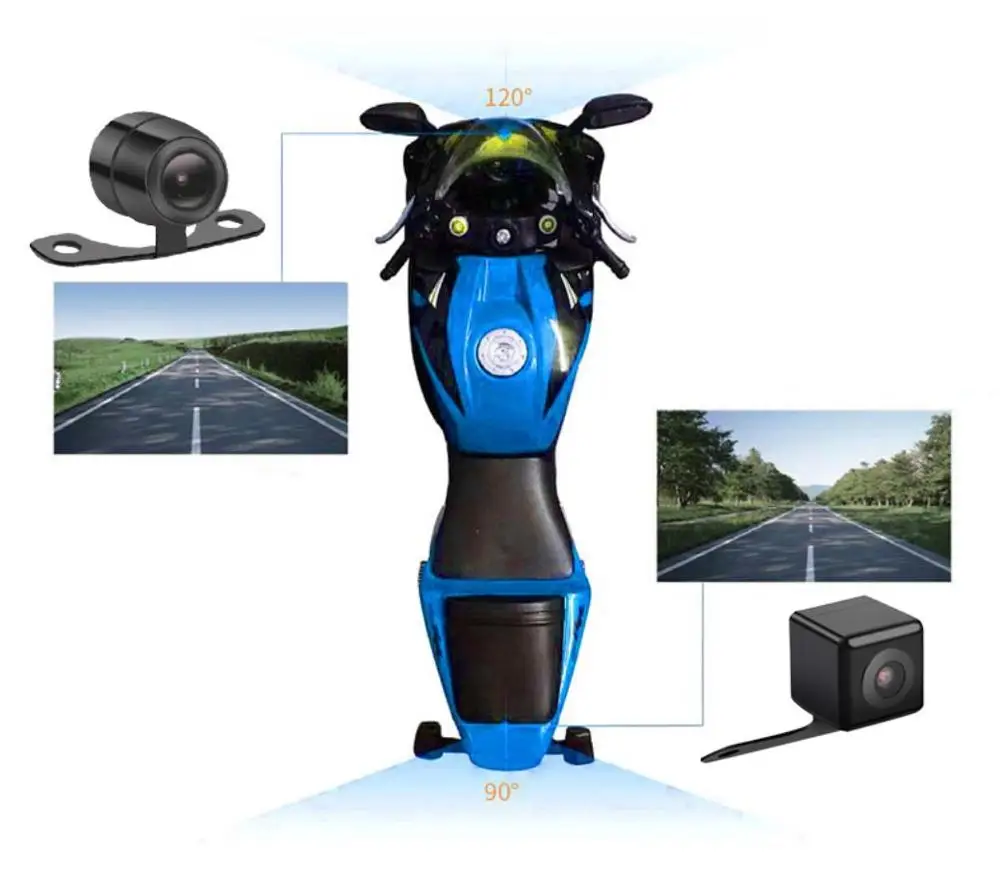 Мотоцикл Двойной объектив Камера Водонепроницаемый DVR мотор Dash Cam ручной