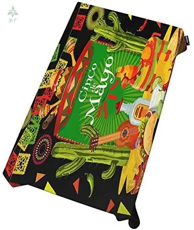 

Cinco De Mayo Tablecloth Indoor Outdoor Festive Fiesta Party Traditional Mexican Holiday Table Cover For Dining