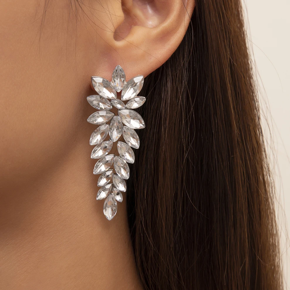 

Ingemark Luxury Full Rhinestone Drop Earrings for Women Shiny 2021 Fashion Statement Crystal Earing Femme Evening Party Jewelry