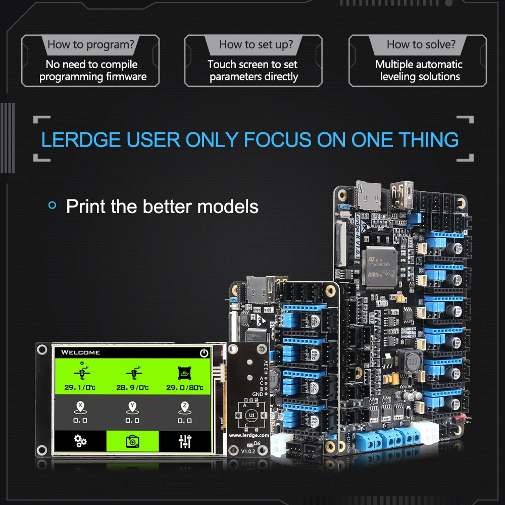 3DSWAY 3D-принтеры Запчасти 32 бит Lerdge X доска X2 комплект материнская плата TMC2209