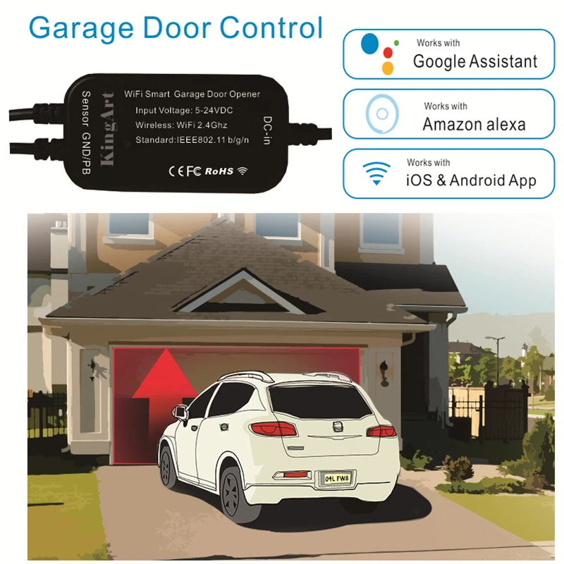 

eWeLink WiFi Smart Garage Door Opener Rolling Shutter Garden Door Controller Works with Alexa Echo Google Assistant