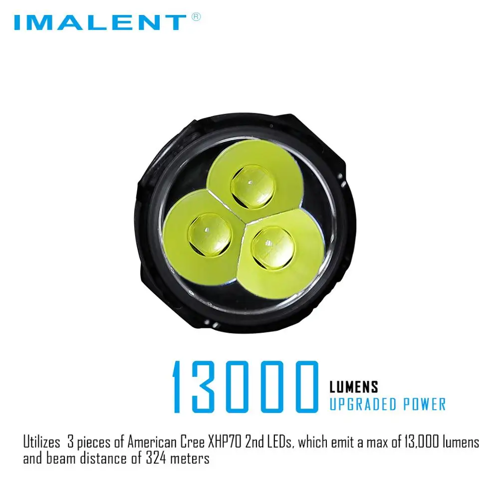値段 Imalent-ハイパワーLED懐中電灯ms03,タイプc,充電式,21700バッテリー,13000ルーメン,懐中電灯,電球付き