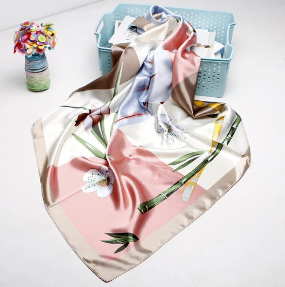 

2020 Silk Scarf Women Print Muslim Hijab Handkerchief Muffler Foulard Scarves Winter Accessories For Women